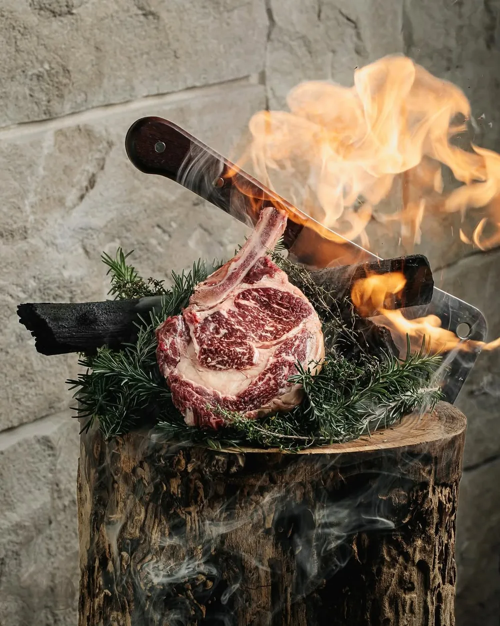 A tomahawk in the flames