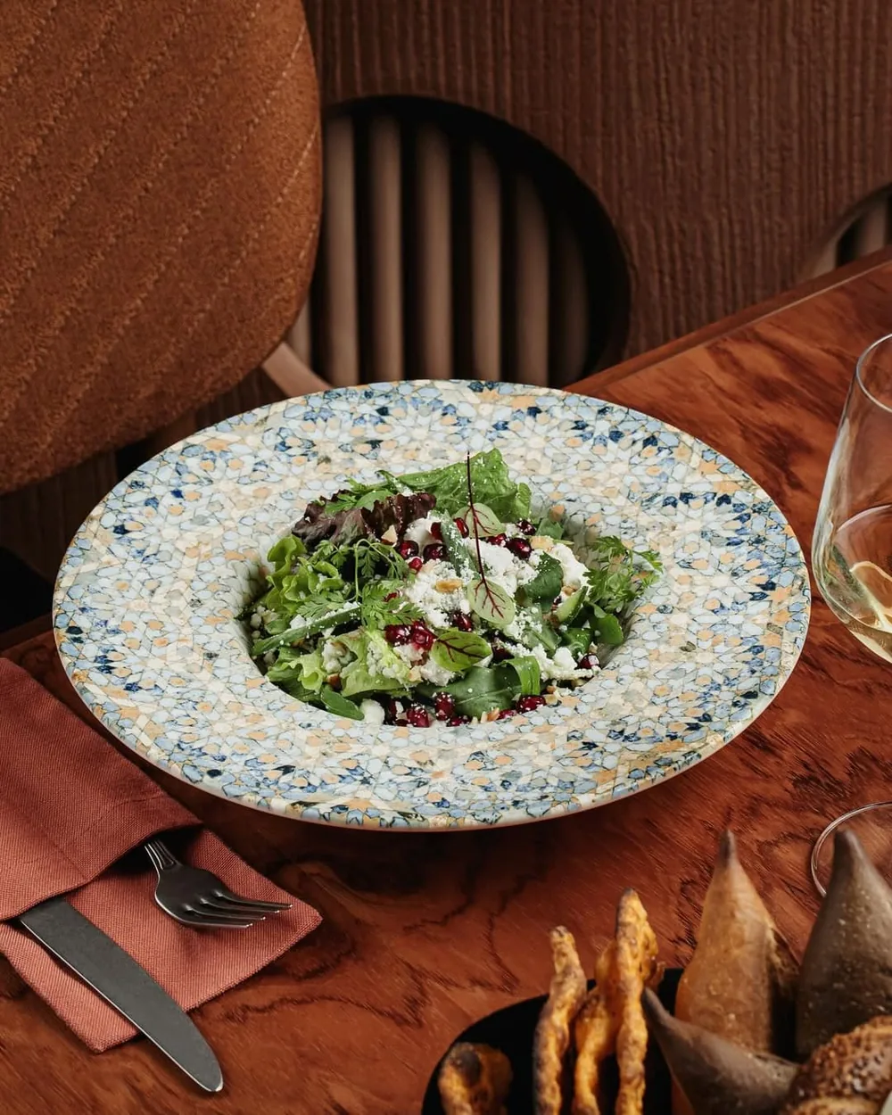A salad with pomegranate